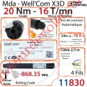 Moteur Mda Wellcom  Radio X3D 20/16