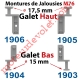 Monture Basse de Jalousie Accordéon M76 à Clipper Diamètre du Galet Moulé 15mm Main Droite en Plastique Gris