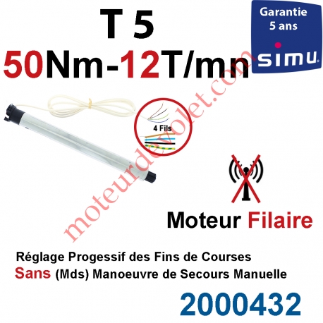 Moteur Simu Filaire Avec FdC à Réglage Progressif 50/12 T5