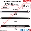 Grille de Ventilation PVC Intérieure 22 m³/h Auto Réglable Nicoll 302 x 19 x 13.5 Coloris Noir