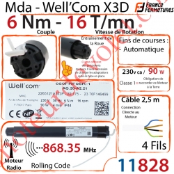 Moteur Mda Wellcom  Radio X3D 6/16