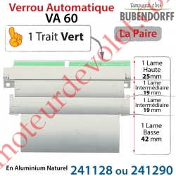 Verrou Automatique Bubendorff VA60 Avec 2 Lames Intermédiaires de 22 mm  (pas de 19mm)  - Trait Vert - la paire