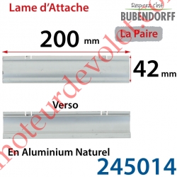Lames d'Attaches Longueur 200 mm pour Lames DP89 et P120 en Aluminium Anodisé Naturel (Paire)