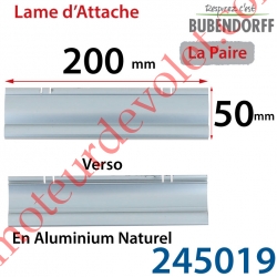 Lames d'Attaches Longueur 200 mm pour Lames DP90 en Aluminium Anodisé Naturel (Paire)