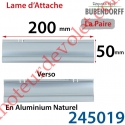 Lames d'Attaches Longueur 200 mm pour Lames DP90 en Aluminium Anodisé Naturel (Paire)