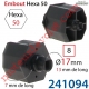 Embout Plastique Hexa 50 Téton Plastique ø 17 mm Lg 13 mm Alésé Carré 8 Freiné