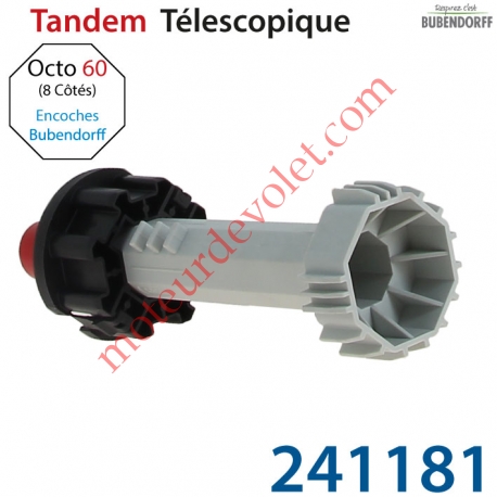 Tandem Télescopique libre à Collerette pour Tube Octo 60 Bubendorff