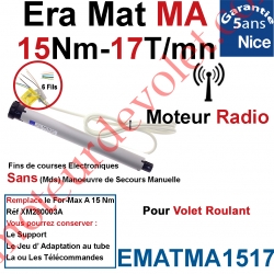 Moteur Nice Radio Era Mat MA 15/17 Av FdC Electro & Fréquence 433,92MHz Rolling Code Série M (Medium ø45mm)