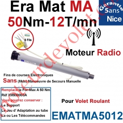 Moteur Nice Radio Era Mat MA 50/12 Av FdC Electro & Fréquence 433,92MHz Rolling Code Série M (Medium ø45mm)