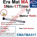 Moteur Nice Radio Era Mat MA 5/17 Av FdC Electro & Fréquence 433,92MHz Rolling Code Série M (Medium ø45mm)