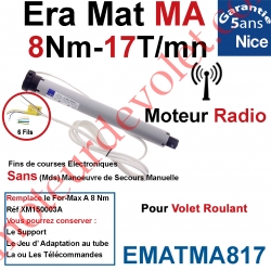 Moteur Nice Radio Era Mat MA 8/17 Av FdC Electro & Fréquence 433,92MHz Rolling Code Série M (Medium ø45mm)
