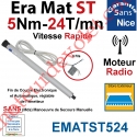 Moteur Nice Radio Era Mat ST 5/24 Av FdC Electro & Fréquence 433,92MHz Rolling Code Série S (Small ø35mm)