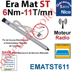 Moteur Nice Radio Era Mat ST 6/11 Av FdC Electro & Fréquence 433,92MHz Rolling Code Série S (Small ø35mm)