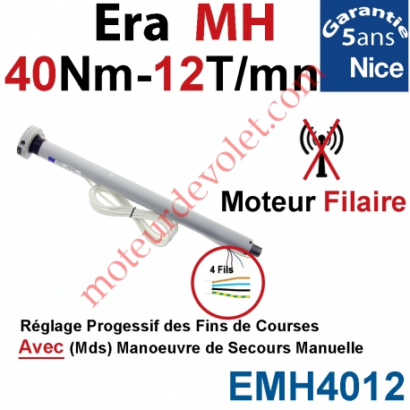 Moteur Nice Filaire Era MH 40/12 Av FdC Manuels M 50 Avec Mds