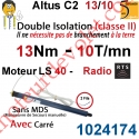 Moteur Altus C2 13/10 Rts Avec Carré 10 LS 40 sans Mds Double Isolation Classe II