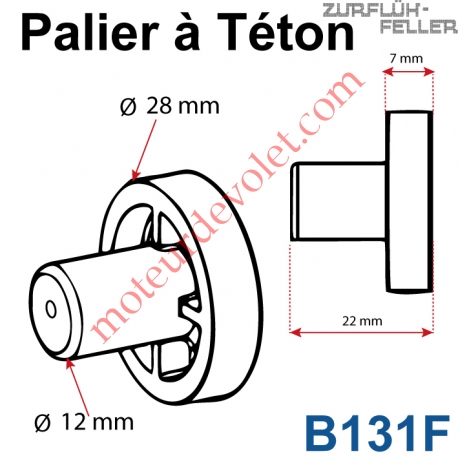 Palier à Téton ø 12 - ø Ext 28 en Polyacéthal