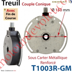 Treuil Couple Cônique Cartérisé Entrée Hexa7 ou Carré6 Femelle Sortie Crabot Deprat Femelle Avec FdC