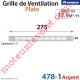 Grille de Ventilation 32.9 m³/h Plate Renson 275 x 20 x 1,25 mm Coloris Argent