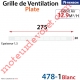 Grille de Ventilation 32.9 m³/h Plate Renson 275 x 20 x 1,25 mm Coloris Laqué Blanc ± Ral 9010