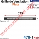 Grille de Ventilation 32.9 m³/h Plate Renson 275 x 20 x 1,25 mm Coloris Laqué Noir ± Ral 9005