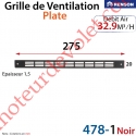 Grille de Ventilation 32.9 m³/h Plate Renson 275 x 20 x 1,25 mm Coloris Laqué Noir ± Ral 9005