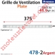 Grille de Ventilation 45.9 m³/h Plate Renson 375 x 20 x 1,25 mm Coloris Argent