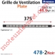 Grille de Ventilation 45.9 m³/h Plate Renson 375 x 20 x 1,25 mm Coloris Laqué Noir ± Ral 9005