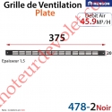 Grille de Ventilation 45.9 m³/h Plate Renson 375 x 20 x 1,25 mm Coloris Laqué Noir ± Ral 9005