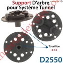 Support d'Arbre Rond Entr'axe 48 mm Avec Tourillon ø 12 mm pour Système Tunnel