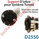 Support d'Arbre Rond Entr'axe 48 mm Avec Tourillon ø 12 mm pour Système Tunnel