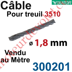 Câble Acier Diamètre 1,8 mm pour Treuil à Câble Réf.: 3510G ou 3510D