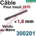 Câble Acier Diamètre 1,8 mm pour Treuil à Câble Réf.: 3510G ou 3510D