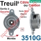 Treuil à Câble ou à Cordon Sortie en Haut à Gauche Force 20 Kg Maxi