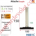 Attache Tablier Noire Longueur 150 mm à Visser pour Lame 13-14 mm d'épaisseur