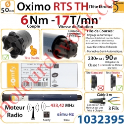 Moteur Oximo 6/17 TH Rts (Tête Etroite) LT 50 sans Mds