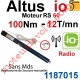 Moteur Altus 100/12 io Radio Home Control RS 60 sans Mds Avec Anneau d'Arrêt Avec Verrouillage 9910002