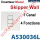 Emetteur Mural Cherubini Skipper Wall 433 MHz 1 Canal 4 Fonctions Avec Cadre Blanc,remplacé par la Réf A530090L