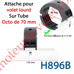 Attache Directe Avec Bague pour Volet Lourd sur Tube Octo 70 en Lames 13-14 mm d'épaisseur