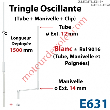 Tringle Oscillante Lg 1500 Blanche avec Manivelle - Uniquement en enlèvement sur place (Dépt 93)