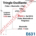 Tringle Oscillante Lg 1500 Blanche avec Manivelle - Uniquement en enlèvement sur place (Dépt 93)