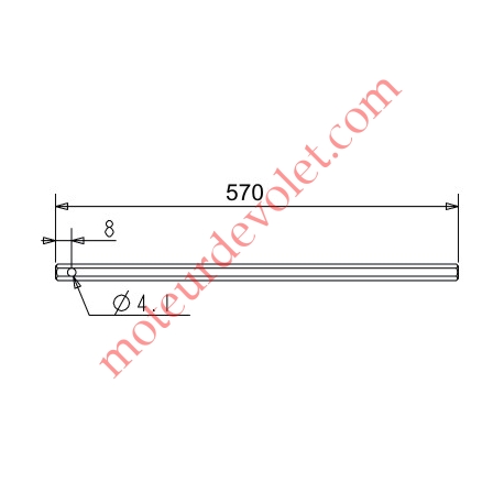 Tige Hexagonale de 7 mm Longueur 570 mm