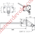 Double Cardan Large 79,6 x 47,3 mm ø 12 Femelle Hexa7 Mâle Lg 585 mm Zamac Laqué Blanc
