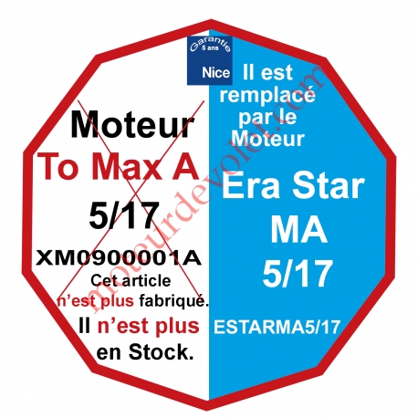 Moteur Nice Filaire TO MAX A 5/17 Av FdC Electroniques Réglables de l'inverseur M 50, Remplacé par ESTARMA517