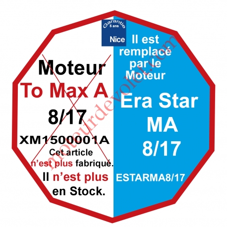 Moteur Nice Filaire TO MAX A 8/17 Av FdC Electroniques Réglables de l'inverseur M 50, Remplacé par ESTARMA817