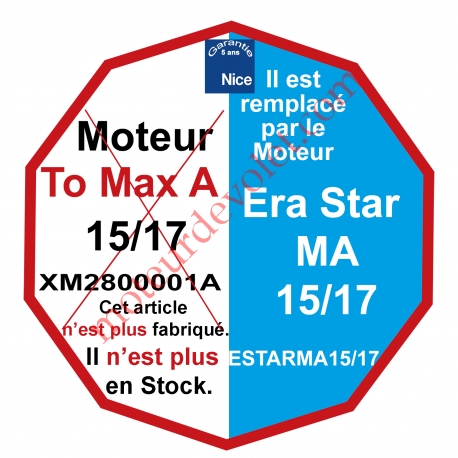 Moteur Nice Filaire TO MAX A 15/17 Av FdC Electroniques Réglables de l'inverseur M 50, Remplacé par ESTARMA1517