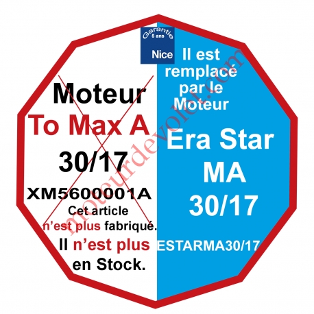 Moteur Nice Filaire TO MAX A 30/17 Av FdC Electroniques Réglables de l'inverseur M 50, Remplacé par ESTARMA3017