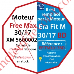 Moteur Nice Radio Free-Max 30/17 Av FdC Electro & Fréquence 433,92MHz Rolling Code M 50, Remplacé par EFITM3017BD