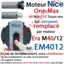 Moteur Nice Filaire One Max 40/12 Av FdC Manuels M 50, Remplacé par EM4012