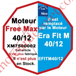 Moteur Nice Radio Free-Max 40/12 Av FdC Electro & Fréquence 433,92MHz Rolling Code M 50, Remplacé par EFITM4012