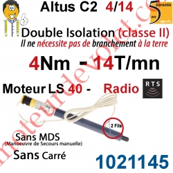 Moteur Altus C2 4/14 Rts Sans Carré LS 40 sans Mds Double Isolation Classe II